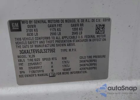 2018 GMC Terrain Sle from USA, damaged, VIN 3GKALTEV9JL327992